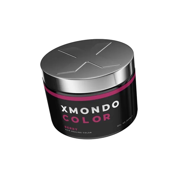 XMONDO Color Berry Hair Healing Semi Permanent Color | Vegan Formula with Hyaluronic Acid to Retain Moisture, Vegetable Proteins to Revitalize Hair, and Bond Building Technology, 8 Fl Oz 1-Pack - Berry