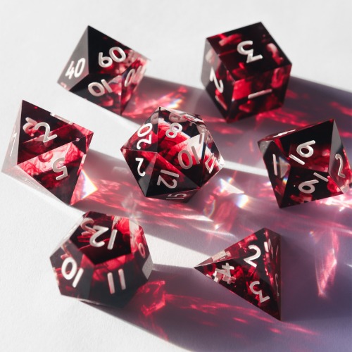 Persephone's Fury - handmade sharp edge 7 piece dice set | Default Title