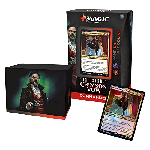 Magic The Gathering Innistrad: Crimson Vow Commander Deck – Vampiric Bloodline (Black-Red) - Retail Packaging