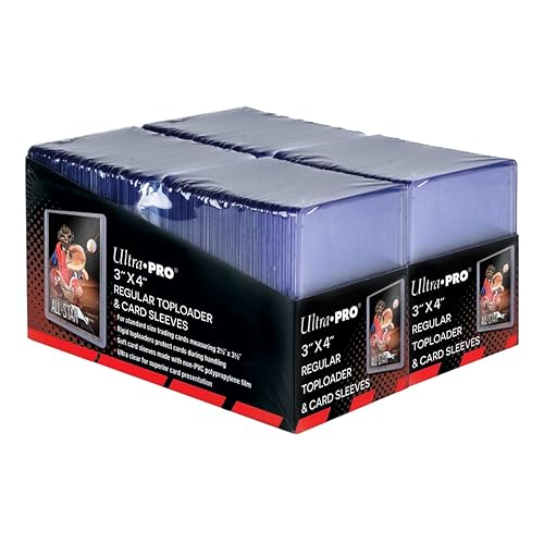 Ultra PRO 3" x 4" Clear Regular Toploaders for Cards with Card Sleeves Bundle Standard Size 200ct Baseball Card Sleeves Trading Card Sleeve Baseball Card Protectors Toploader Card Protectors