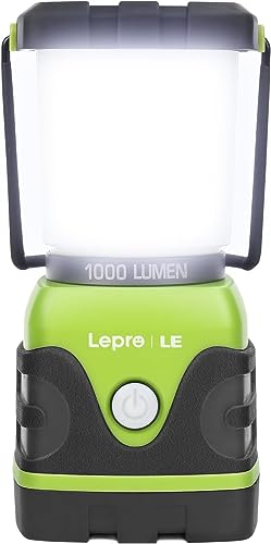 LE Camping Lantern, 1000 Lumen Camping Lights Battery Powered, Dimmable Warm White and Daylight Modes, Battery Lantern for Power Cuts, Emergency Lighting, Suit for Hiking, Fishing, Tents, etc. - 1