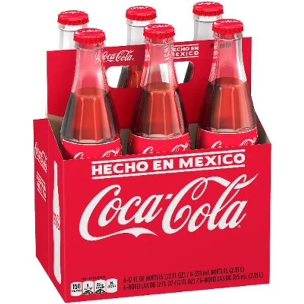 Mexican Coke Glass Bottle, 12 fl oz, 6 Pack