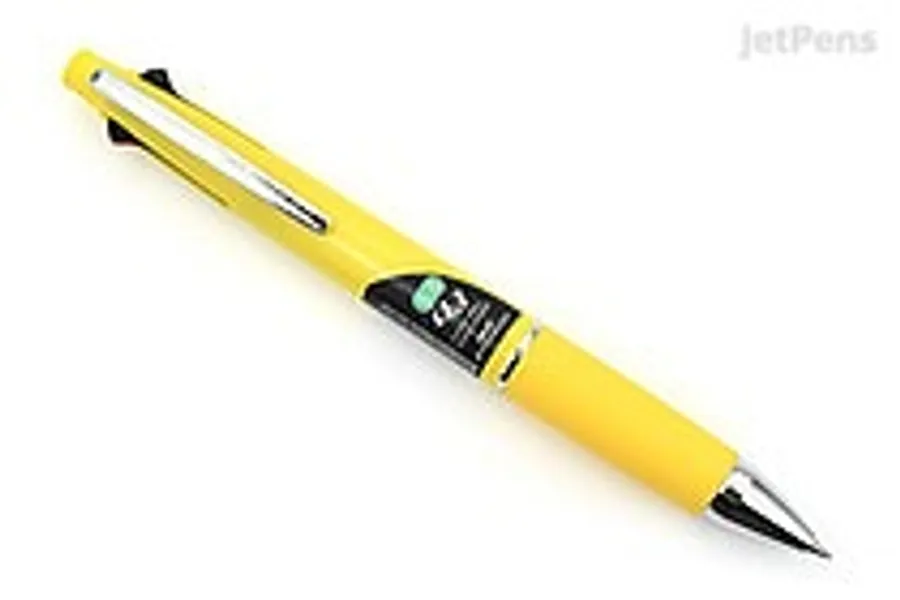 JetPens.com - Uni Jetstream 4&1 4 Color 0.5 mm Ballpoint Multi Pen + 0.5 mm Pencil - Lemon Yellow