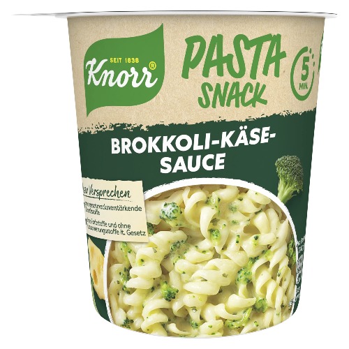 Knorr Pasta Snack Brokkoli-Käse-Soße leckere Instant Nudeln fertig in nur 5 Minuten 62 g 8 Stück - Brokkoli Käse