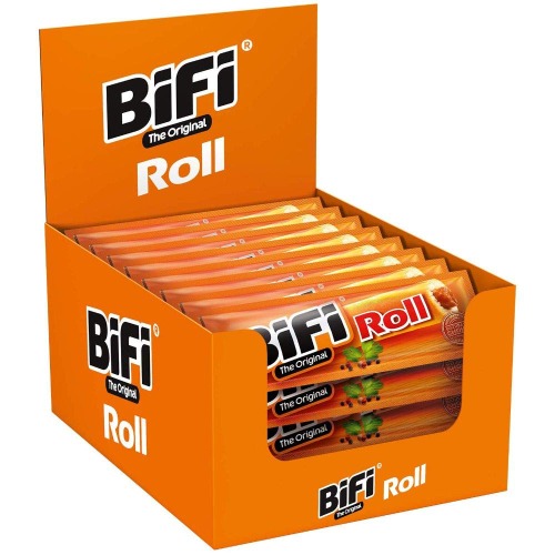 BiFi Roll – 24er Pack (24 x 45 g) – Snack im Teigmantel – Herzhafter, original Salami Fleischsnack - Roll 50 g (24er Pack)