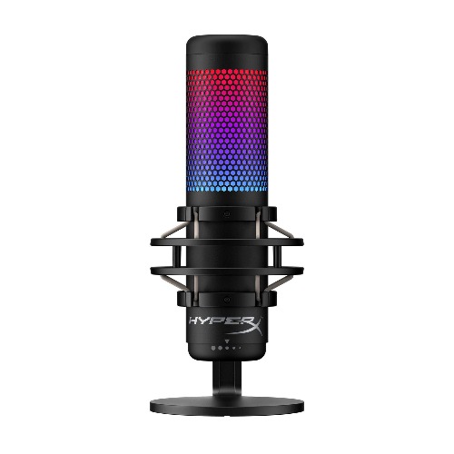 HyperX QuadCast S RGB USB Condenser Microphone for PC, PS4 and Mac, Anti-Vibration Shock Mount, Four Polar Patterns, Pop Filter, Gain Control, Gaming, Streaming, Podcasts (Renewed) - 