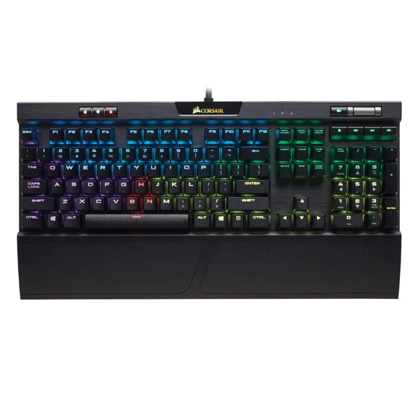Corsair K70 RGB MK.2 Mechanical Gaming Keyboard - USB Passthrough & Media Controls - Linear & Quiet - Cherry MX Red - RGB LED Backlit (CH-9109010-NA) - Black MX Red- Linear MK.2 (2018)