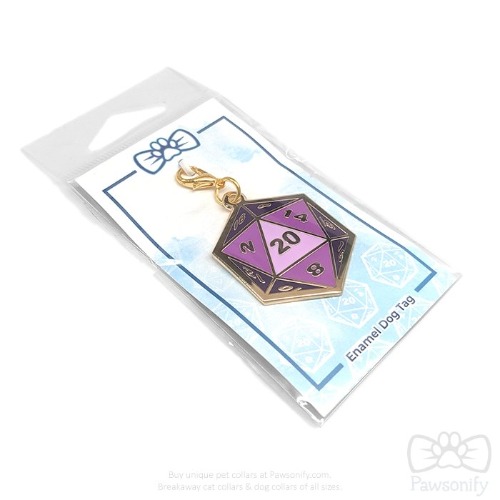 D20 Pet Tag - Purple / Small