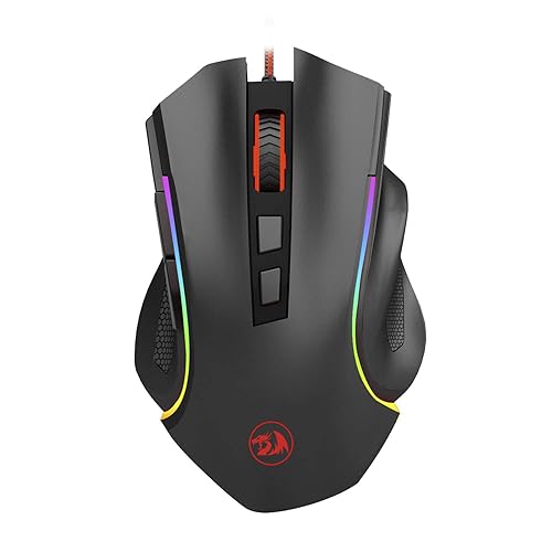 Redragon M602 RGB Wired Gaming Mouse RGB Spectrum Backlit Ergonomic Mouse Griffin Programmable with 8 Backlight Modes, Up to 7200 DPI for Windows PC Gamers (Black) - M602 - Black