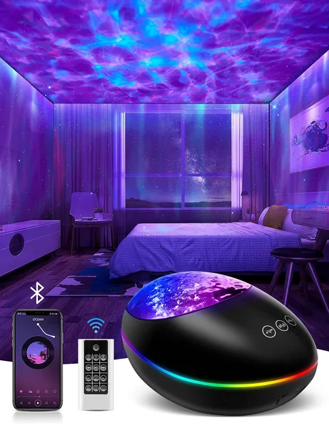MUBAREK Galaxy Projector Star Projector Galaxy Light, 24 Light Modes Skylight Room Decor Aesthetic, White Noise Bluetooth Speaker Night Lights for Bedroom, AUTO Off Lights for Bedroom Decor