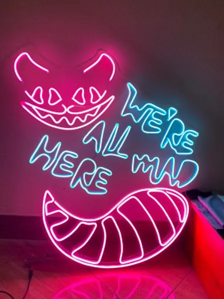 We're All Mad Here Neon Sign Cartoon Neon Sign Custom | Etsy