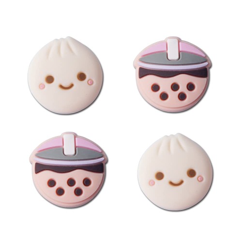 PERFECTSIGHT Cute Thumb Grip Caps for Playstation 4/5, PS5, PS4, Xbox Series X/S, Xbox One, Switch PRO Controller, 4PCS Kawaii Soft Rubber 3D Analog Thumbsticks Grips Joystick Button Cover, Bubble Tea - Bubble Tea