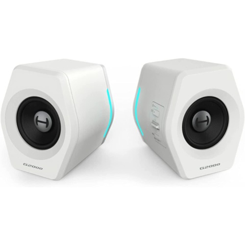 Edifier G2000 32W PC Computer Speakers for Gaming Desktop PC Laptop Mac Computer Woofer Speakers Bluetooth USB 3.5mm AUX Inputs RGB Lights Multimedia Speakers White - White