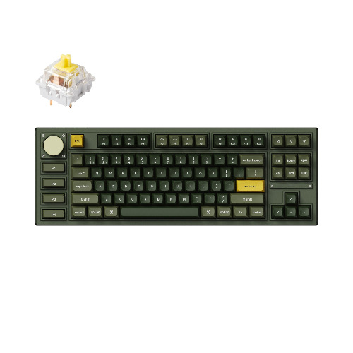 Keychron Q3 Pro QMK/VIA Wireless Custom Mechanical Keyboard | Fully Assembled Knob (Special Edition) / Olive Green / Keychron K Pro Banana