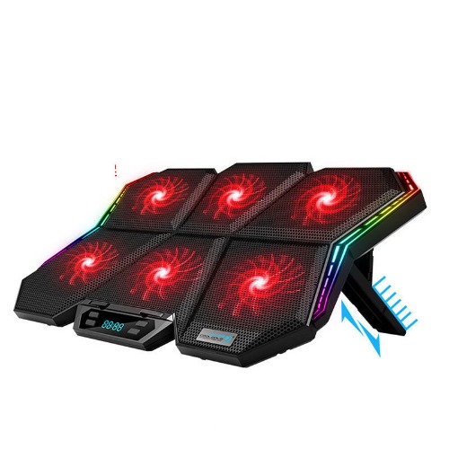 Mute 6-Fans Gaming Laptop Cooler - black