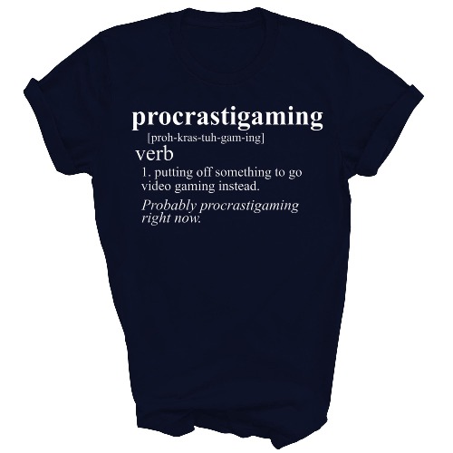 Above Good Tee Gamer Teen Procratigaming Video Gaming Gamer Games Lover Gift Unisex Shirt Women Men - X-Large - Navy T-Shirt