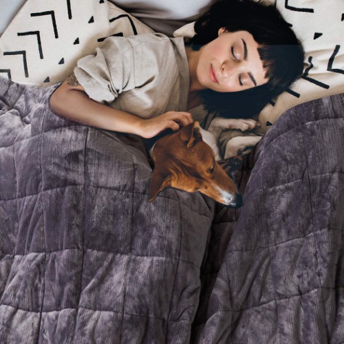 DreamZ Weighted Blanket Heavy Gravity Deep Relax Ultra Soft 9KG Adults Grey - 9KG & 202cm x 151cm