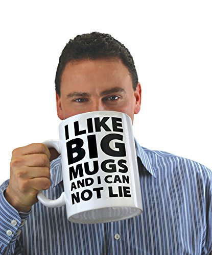 BigMouth Inc. I Like Big Mugs. Gigantic Coffee Mug, Funny Huge Ceramic Gag Coffee, Tea, Hot Chocolate, Holds up to 64 oz., White/Black - White/Black