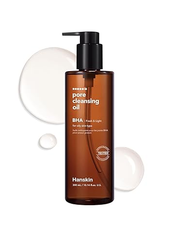 Hanskin BHA Pore Cleansing Oil, Gentle Blackhead Cleanser and Makeup Remover for Combination and Oily Skin, Korean Skincare [BHA/10.14 oz] - 10.14 Fl Oz (Pack of 1)