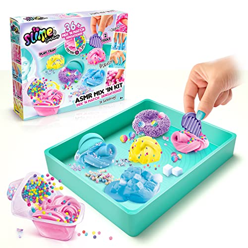 So Slime Sensations ASMR Mix'in Kit, 36+ ASMR Effects! Play Tray + Tools Included, Slime, Foam, Sand + more! + 6 Decorations to Mix & Match, For Ages 6+
