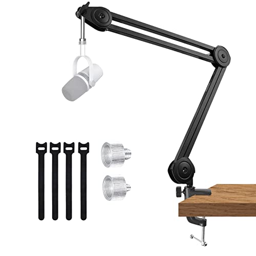 Microphone Boom Arm, JAMELO Microphone Arm Stand with 5/8 Inch Thread, Heavy Duty Desk Mount Mic Stand for Blue Yeti, K669B, Hyperx Quadcast, Include 5/8" to 3/8", 5/8" to 1/4" Adapter - 2071S