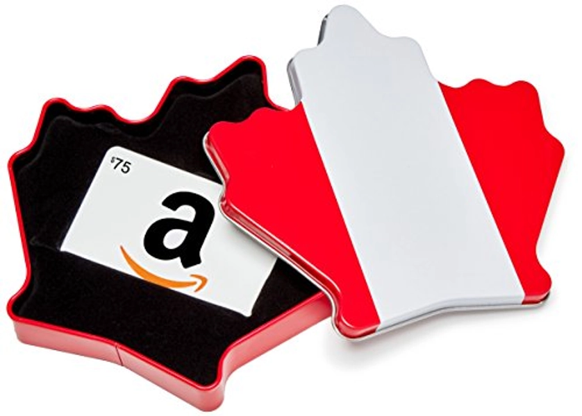 Amazon.ca Gift Card in a Gift Box (Various Designs) - 75 - Maple Leaf Tin