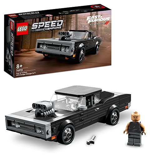 LEGO 76912 Speed Champions Fast & Furious 1970 Dodge Charger R/T, Toy Muscle Car Model Kit for Kids, Collectible Set with Dominic Toretto Minifigure - Single