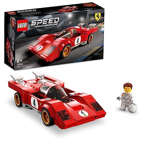 LEGO Speed Champions 1970 Ferrari 512 M Sports Red Race Car Toy, Collectible Model Building Set with Racing Driver Minifigure 76906 - single