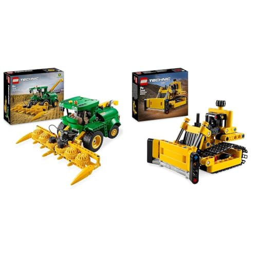 LEGO Technic John Deere 9700 Forage Harvester, Tractor Toy for Kids, Farm Set & Technic Heavy-Duty Bulldozer Set, Construction Vehicle Toy for Kids, Boys and Girls - Toy Building Block+ Bulldozer Set