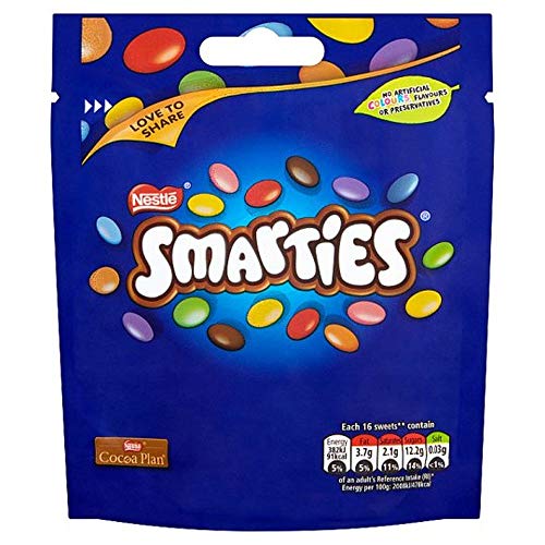 Original Smarties Chocolate Bag Pouch Imported From The UK England The Very Best Of Original British Chocolate Candy Smarties