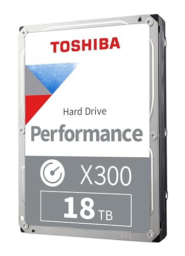 Toshiba X300 18TB Performance & Gaming 3.5-Inch Internal Hard Drive - CMR SATA 6 Gb/s 7200 RPM 512 MB Cache - HDWR51JXZSTA - 18 TB - Performance Desktop