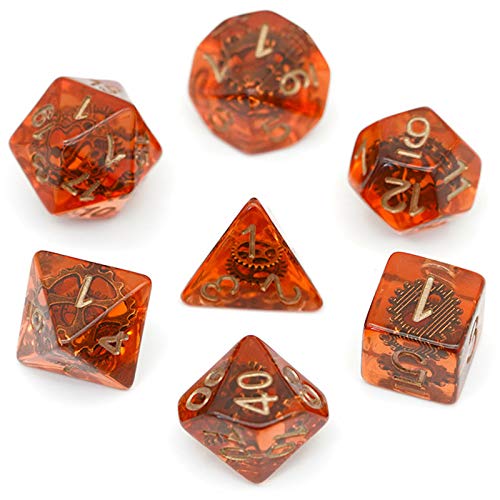Artificer's Dream Cog/Gear Dice Steampunk Polyhedral D&D Dice for Dungeons and Dragons and Tabletop RPG's