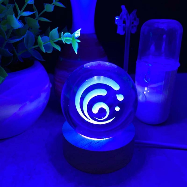 Genshin Impact Element LED Lights Crystal Ball Night Light - Hydro