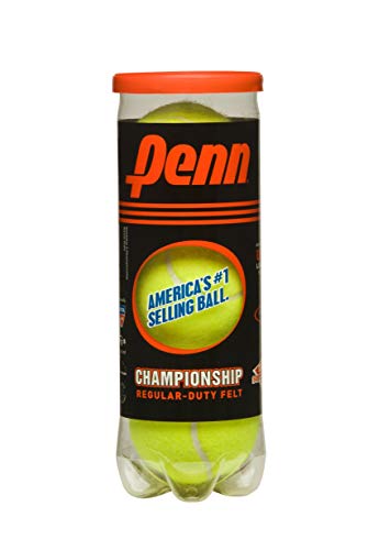 Penn Championship Tennis Balls - Regular Duty Felt Pressurized Tennis Balls - 1 Can, 3 Balls - Tennis Balls