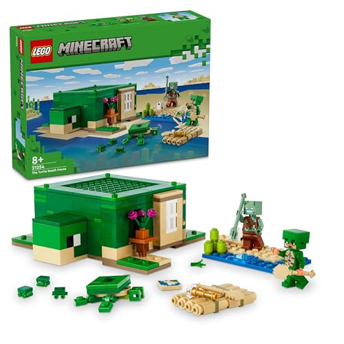 LEGO Minecraft The Turtle Beach House Animal-Care Toy for Kids, Girls and Boys Aged 8 Plus Years Old, Building Set with Characters and Figures from the Game, Gift for Gamers 21254