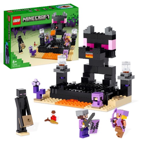 LEGO 21242 Minecraft The End Arena, Player-vs-Player Battle Playset with Lava, Ender Dragon and Enderman Figures, Action Toys for Kids 8 Plus Years Old