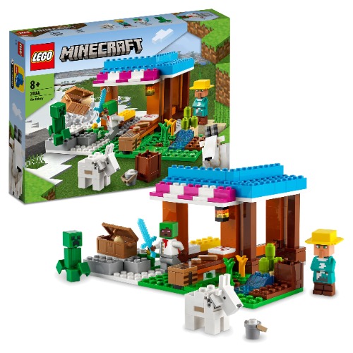 LEGO 21184 Minecraft The Bakery Modular Farm Village Building Set, Gift for Boys & Girls Aged 8 Plus with Diamond Toy Sword, Creeper & Goat Animal Figures