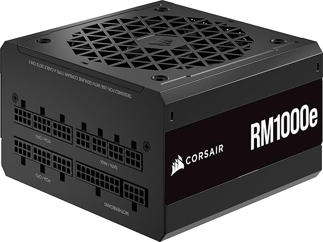 Corsair RM1000e (2023) Fully Modular Low-Noise Power Supply - ATX 3.0 & PCIe 5.0 Compliant - 105°C-Rated Capacitors - 80 Plus Gold Efficiency - Modern Standby Support - Black - RMe (2023) ATX 3.0 & PCIe 5.0 - 1000 Watts