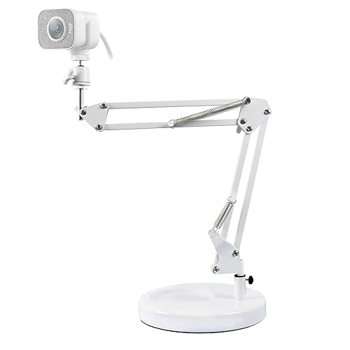AceTaken White Webcam Stand for Logitech Brio 500,StreamCam,Lenovo,Elgato Neo Webcams