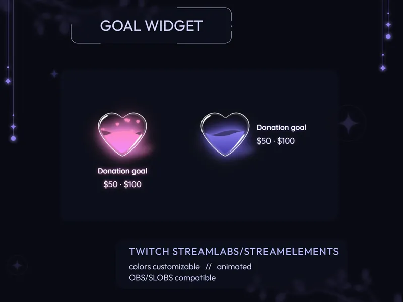 Glass Heart Goal Widget