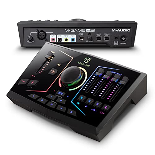 M-Game RGB Dual USB Audio Interface Mixer for Streaming and Gaming with XLR Microphone in, Optical in, Voice FX, Sampler, RGB Lights and Software - RGB Dual