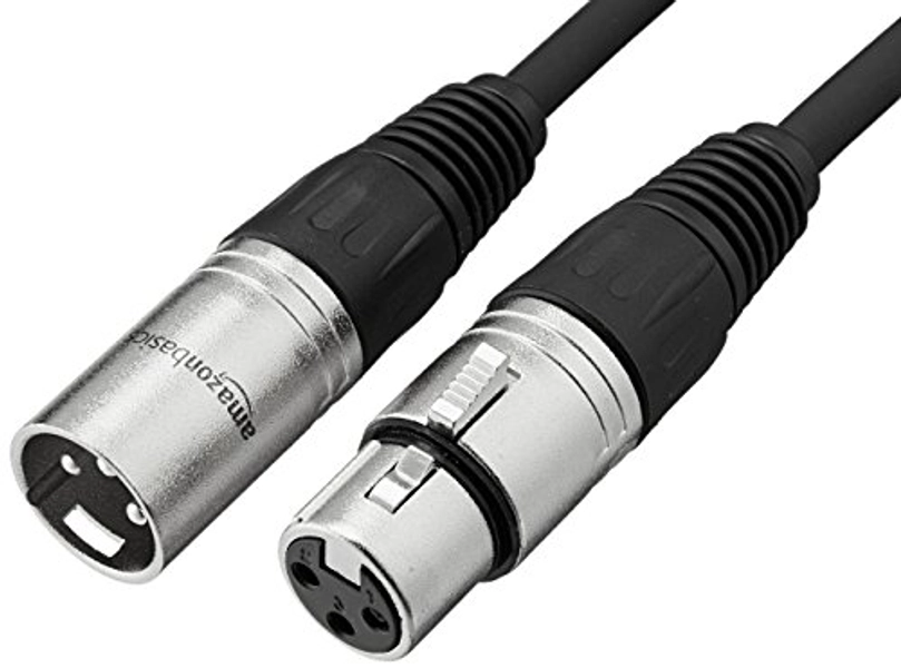 Amazon Basics XLR Microphone Cable for Speaker or PA System, All Copper Conductors, 6MM PVC Jacket, 25 Foot, Black