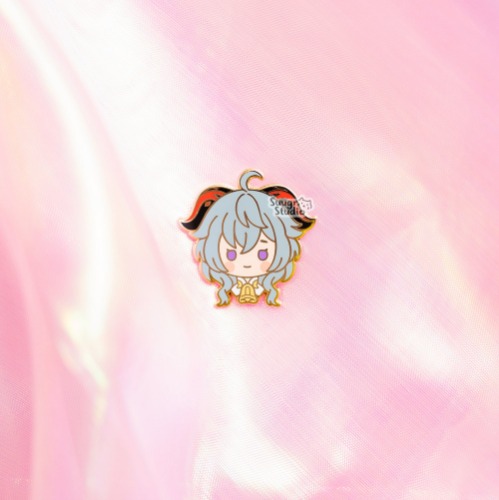 Genshin Impact Ganyu & Xiao Hard Enamel Pin - Ganyu / [A Grade] / Simple Rubber Backs