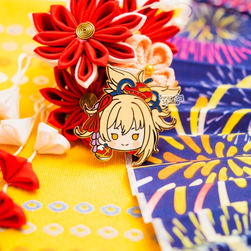 Genshin Impact Yoimiya & Sayu Hard Enamel Pin - Yoimiya / [A Grade] / Simple Rubber Back