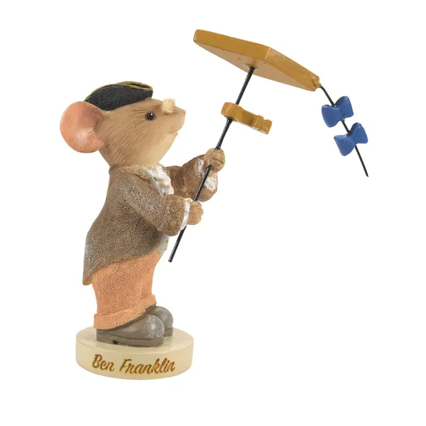 Enesco Tails with Heart Americana Benjamin Franklin Mouse Figurine, 2.99 Inch, Multicolor - 