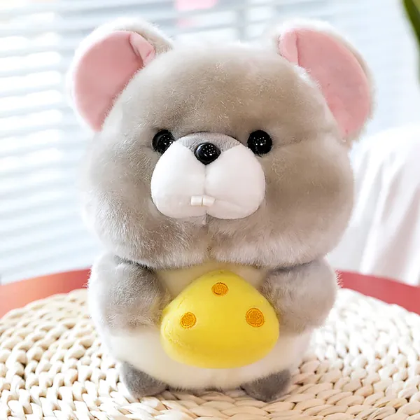 7.9 Inch Mouse Stuffed Animal Rat Plush Cute Mouse Toy Stuffed Toy Mouse Holding Cheese Soft Plush Animal Toys for Christmas Graduate Birthday Gifts - 