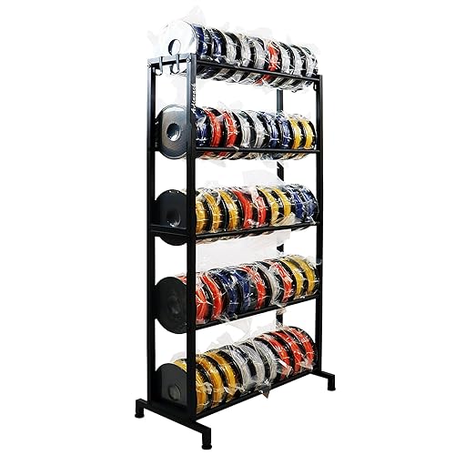 ARTINRACK 3D Printer Filament Storage Rack, Heavy Duty Storage Shelves for 40+ Printing Filaments, 5 Tier Filament Spool Holder Rack for 3D Printing Business Studio Workshop - 5 Tier