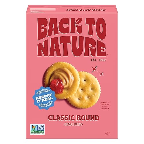 Back to Nature Classic Round Crackers - Dairy Free, Non-GMO, Made with Wheat Flour & Sea Salt, Delicious & Quality Snacks, 6.5 Ounce - Classic Round - 6.5 Ounce (Pack of 1)