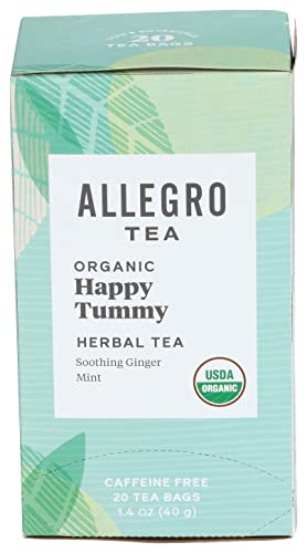 Allegro Tea, Organic Earl Grey Tea Bags, 20 ct - Ginger 20 Count (Pack of 1)