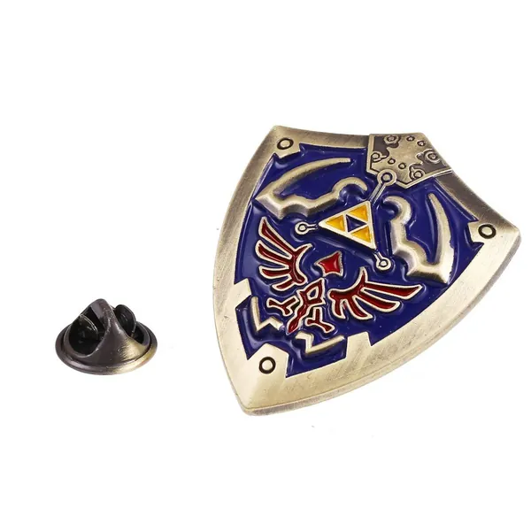 Pin - Hylian Shield Pin - Brooch - Hylian Shield, Blue, Size 1.5